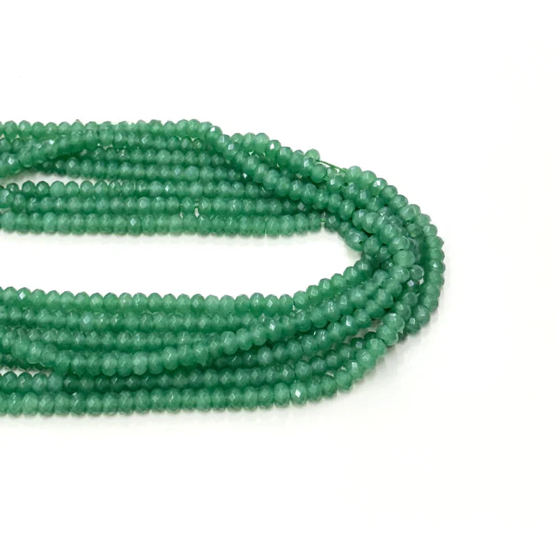 AGATA RONDELL FACETADA | 6MM | VERDE TRASLUCIDA