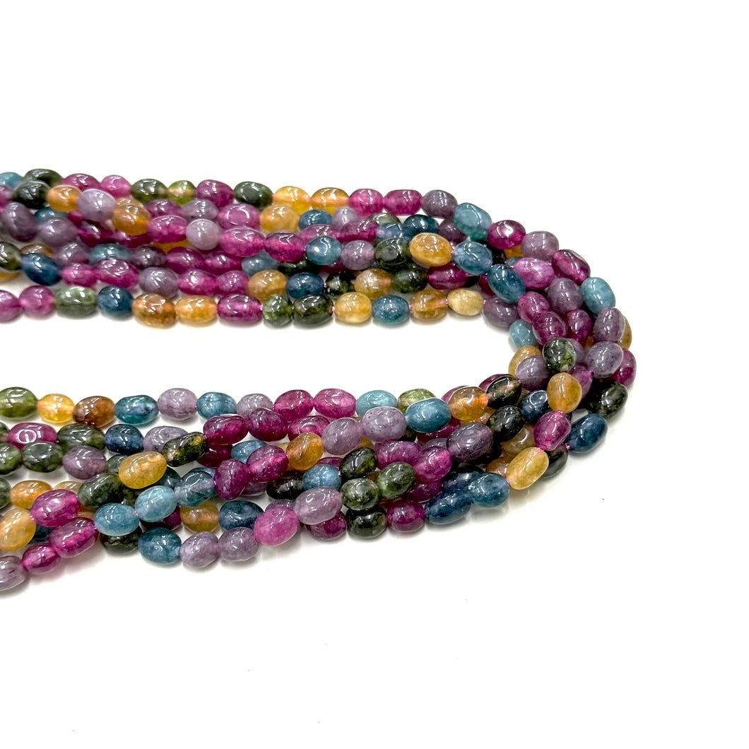 JADE TURMALINA | OVALADO IRREGULAR | CHICO | 8X16.5MM