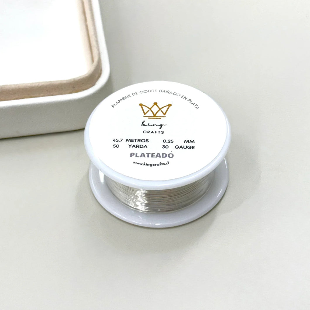 Alambre King Crafts | GA 30 | Color: Plateado