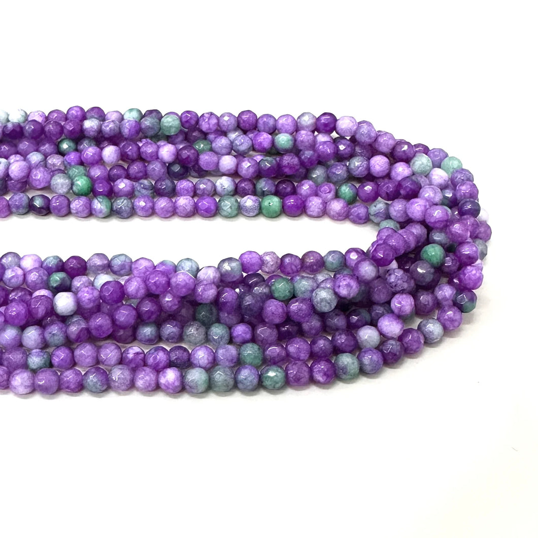 AGATA FACETADA | 4MM | MORADO CON MANCHAS VERDES