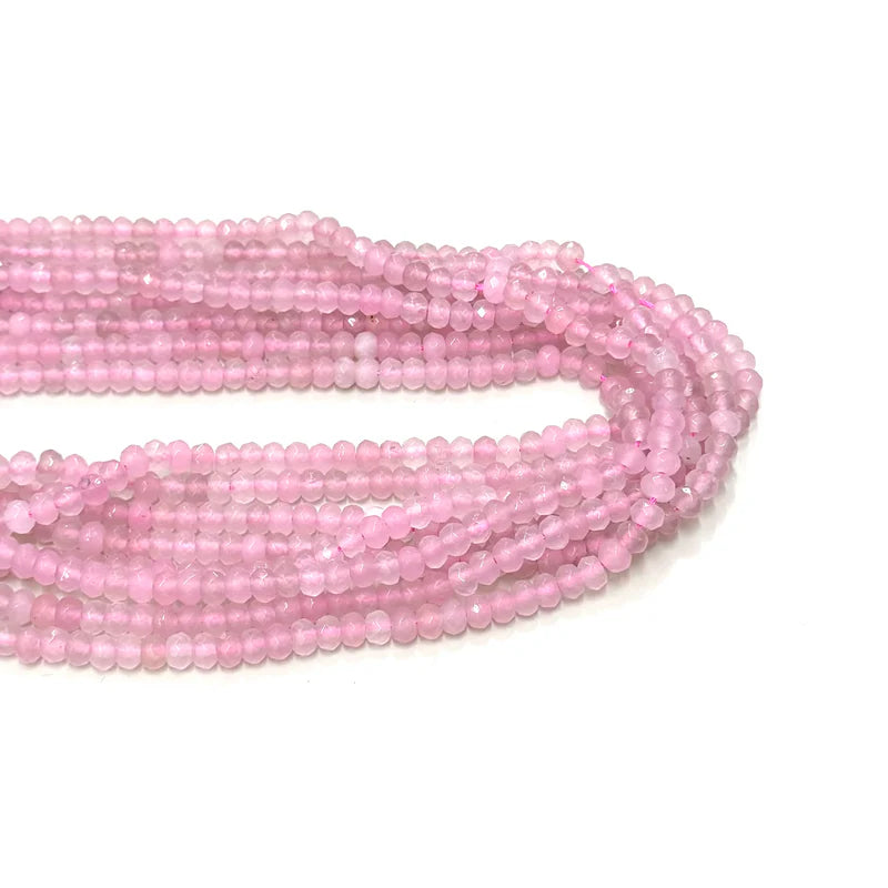 AGATA RONDELL FACETADA | 6MM | ROSADO CLARO TRASLUCIDO