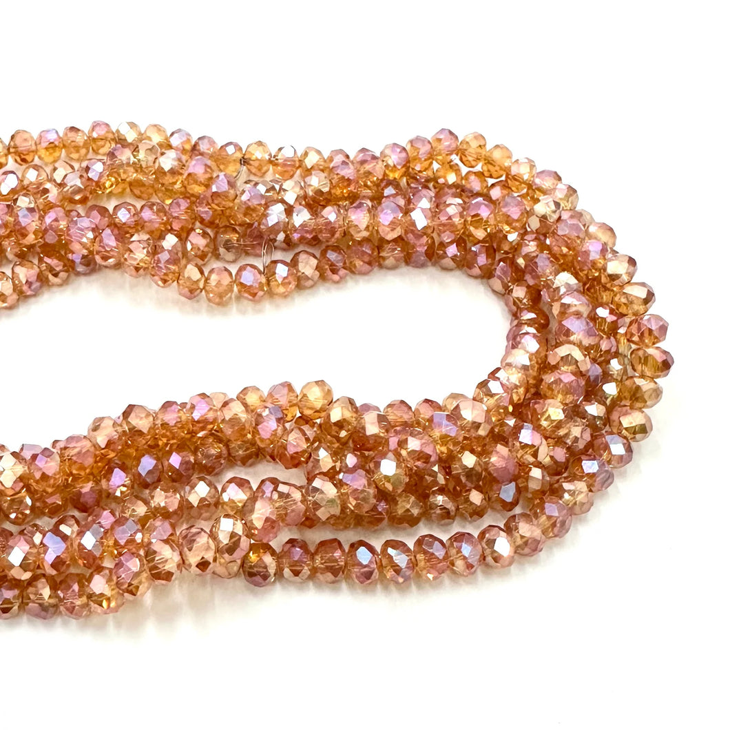 CRISTAL CHATO | 8MM | NARANJA ROSE TRASLUCIDO TORNASOL
