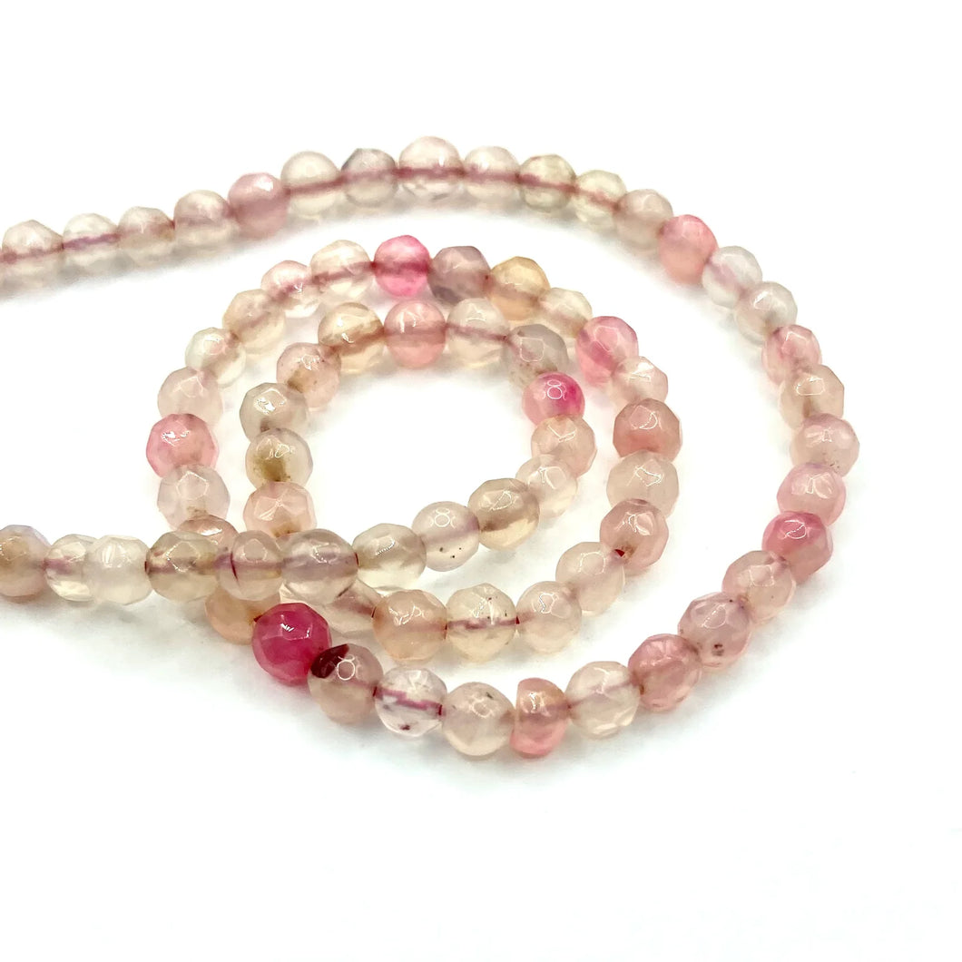 AGATA FACETADA | 4MM | ROSADO EXTRA CLARO TRASLUCIDO