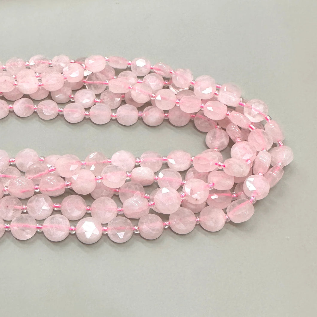 CUARZO ROSADO | COIN FACETADO | 10MM
