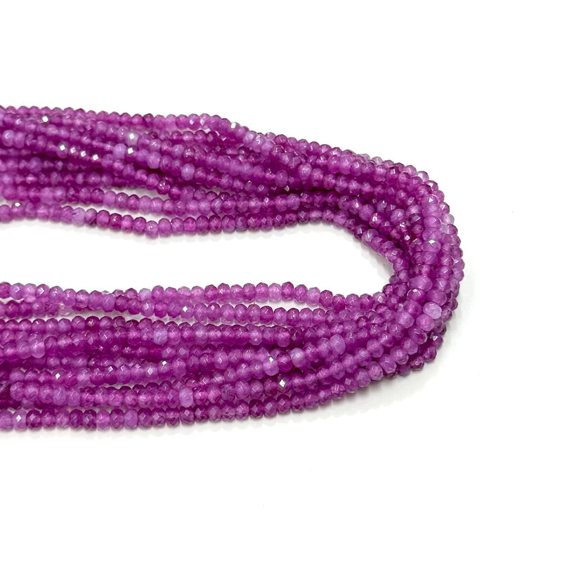 AGATA RONDELL FACETADA | 4MM | MAGENTA