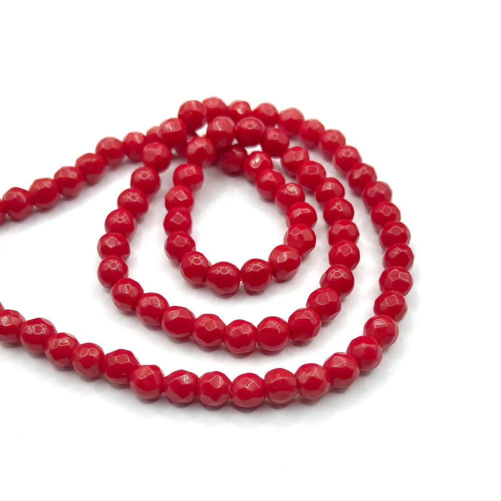 AGATA FACETADA | 4MM | ROJO