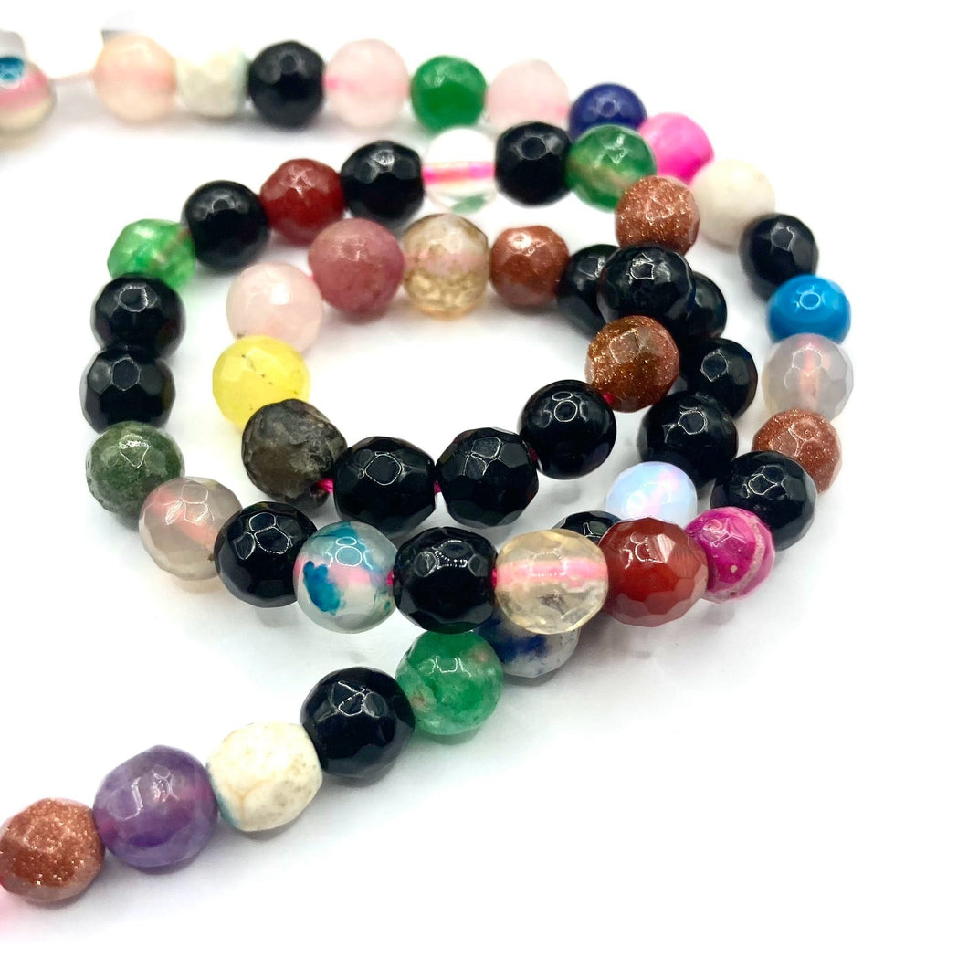 AGATA FACETADA | 6MM | MIX AGATAS Y ABALORIOS