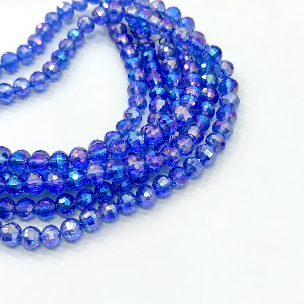 CRISTAL REDONDO | 8MM | AZUL TRASLUCIDO TORNASOL