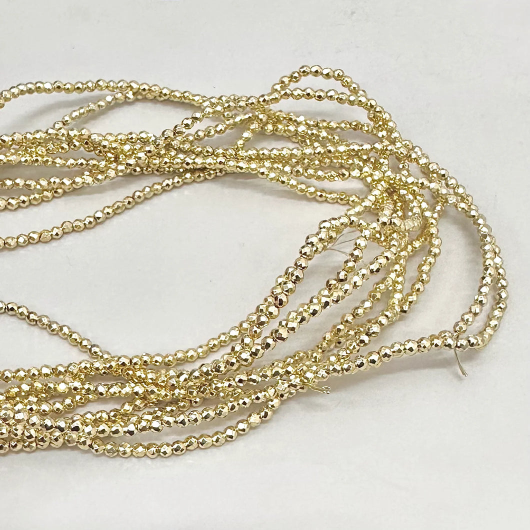 HEMATITA FACETADA | 2MM | DORADO CLARO | co.3