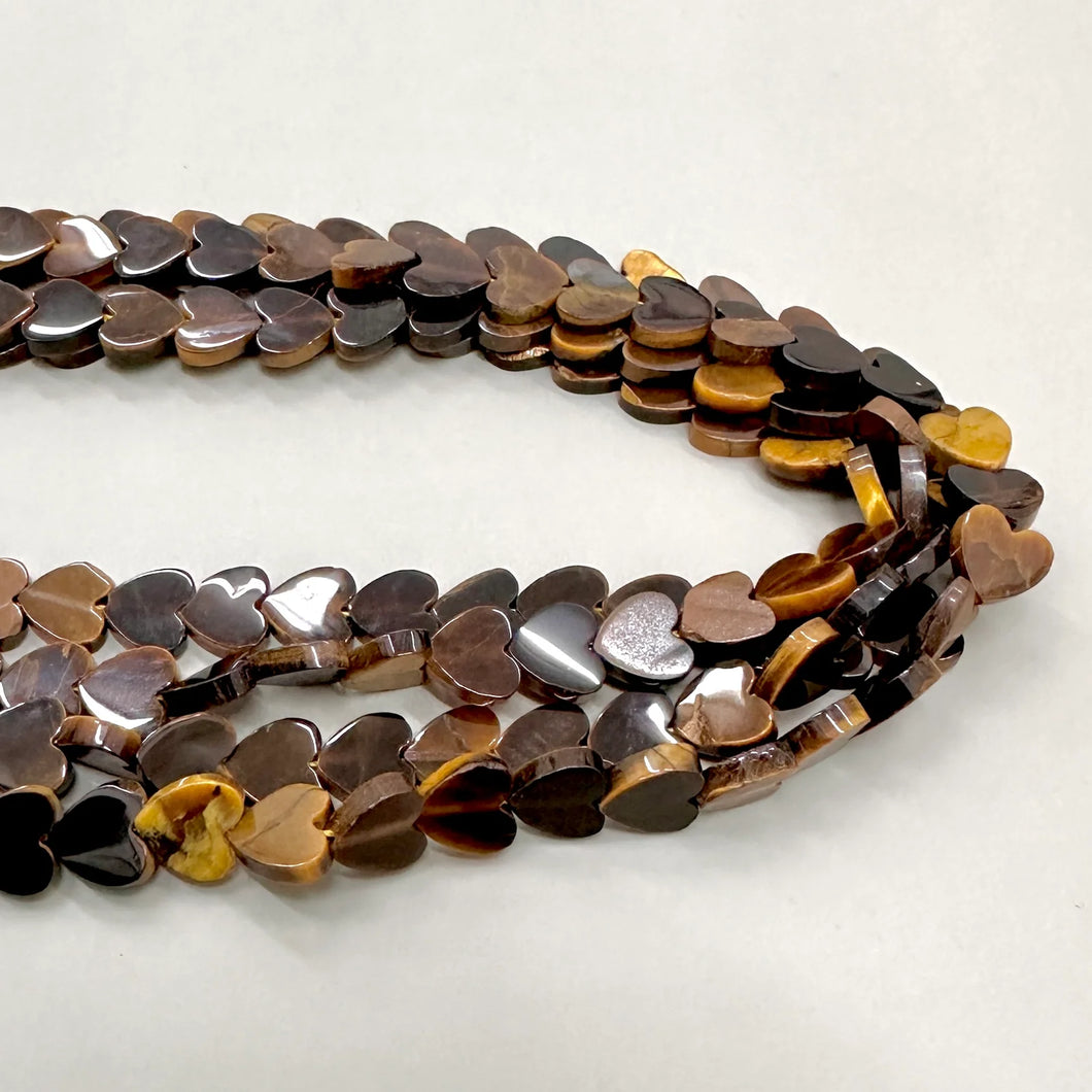 CORAZON PLANO | 8MM | OJO DE TIGRE