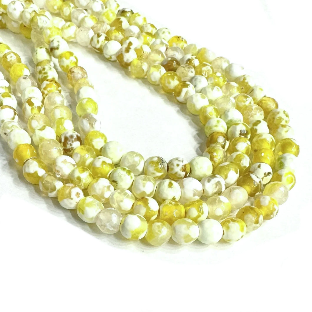 AGATA FACETADA | 6MM | AMARILLO MOTEADO