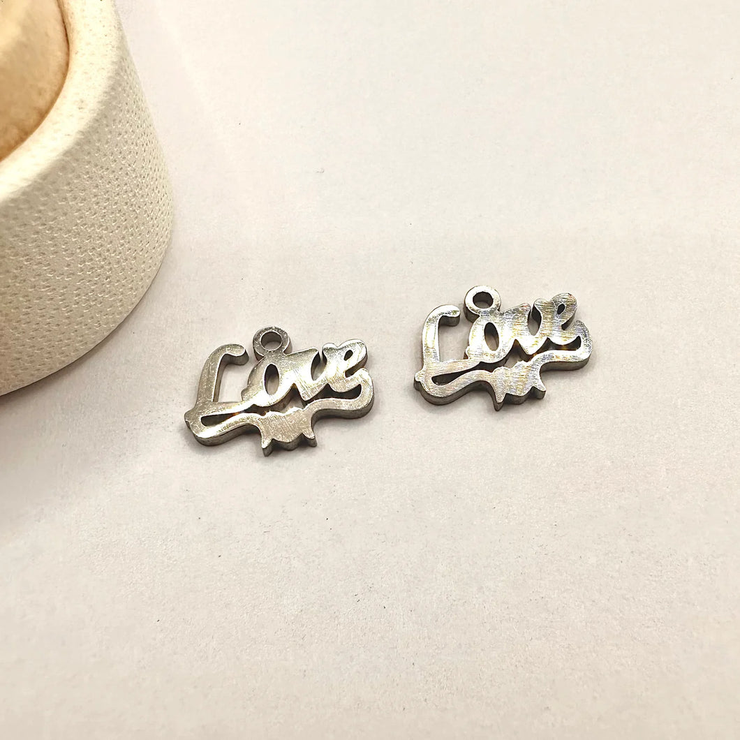 COLGANTE CHICO DE ACERO | PLATEADO | LOVE CON DISEÑO | 4 UNIDADES