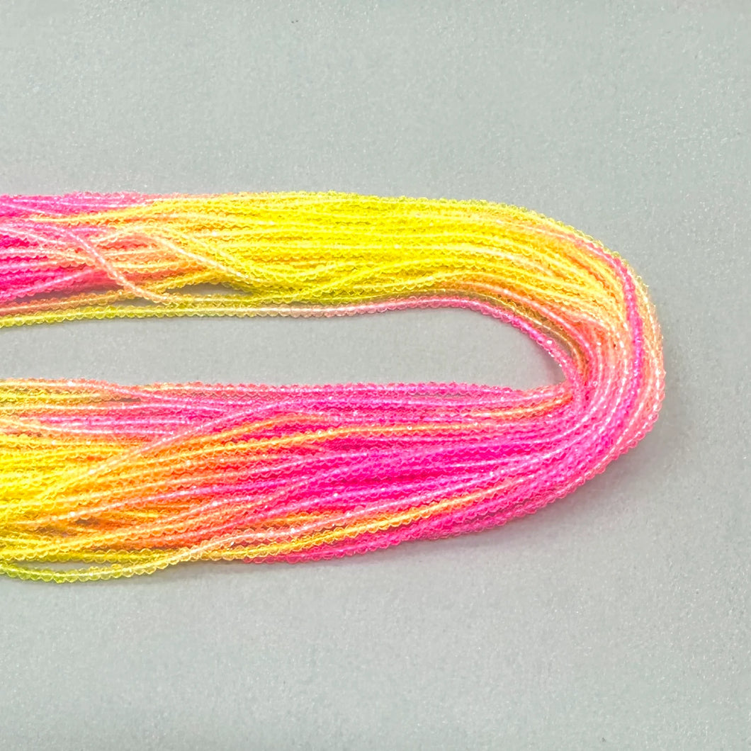 CRISTALES MINERALES FACETADO | 2.2MM | DEGRADE AMARILLO FUCSIA
