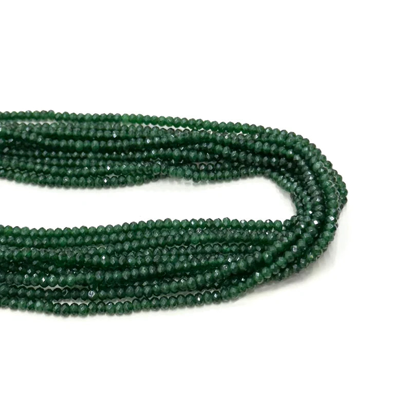 AGATA RONDELL FACETADA | 4MM | VERDE OSCURO