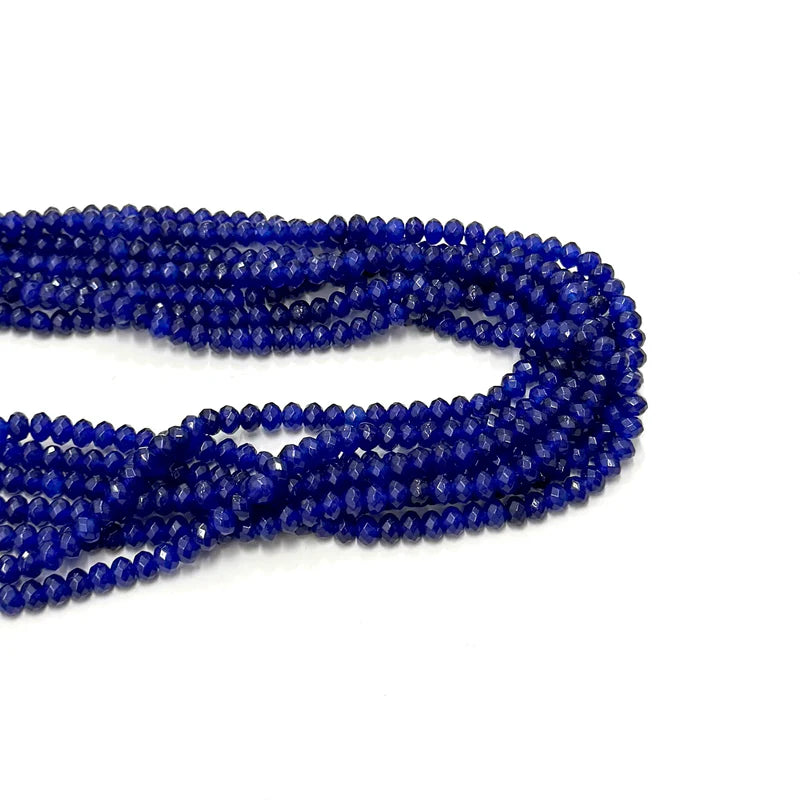 AGATA RONDELL FACETADA | 6MM | AZUL TRASLUCIDO