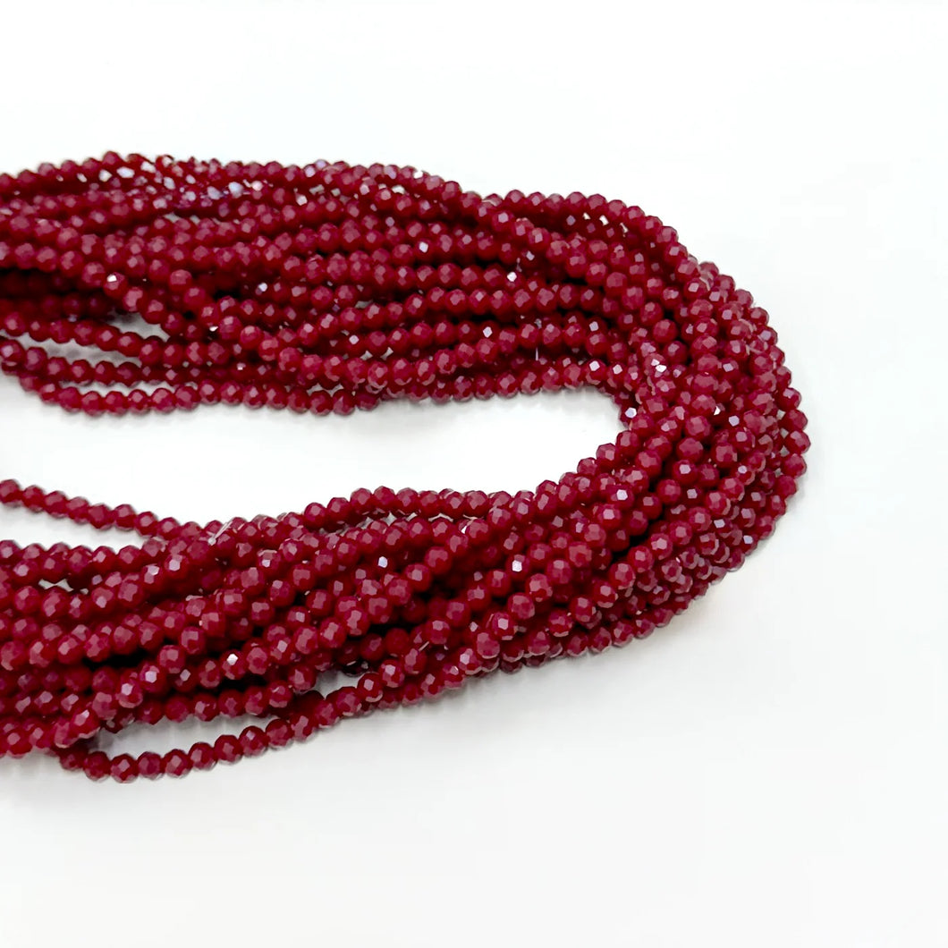 Cristal Chato | 4mm | Rojo Oscuro Matte