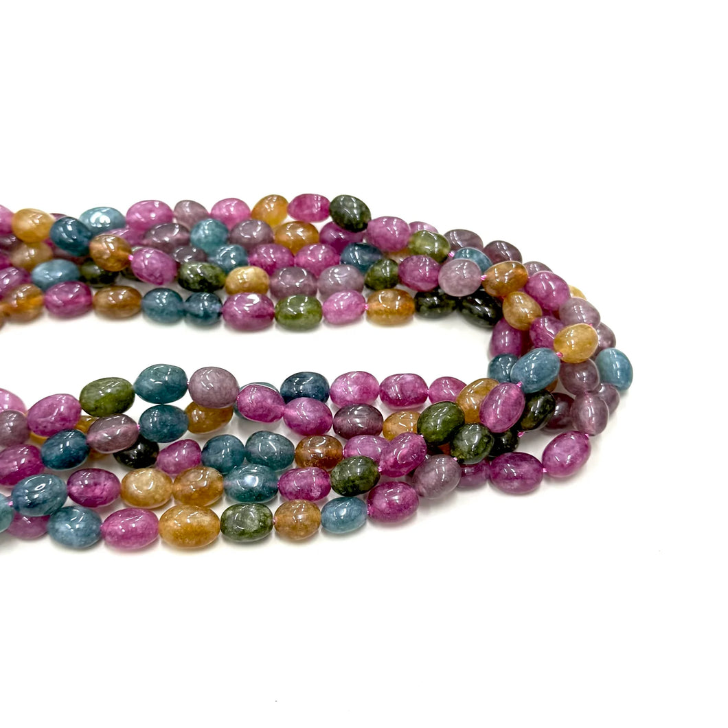 JADE TURMALINA | OVALADO IRREGULAR | GRANDE | 11X18MM