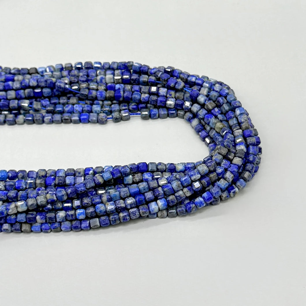 CUBOS DE PIEDRA FACETADO | 4MM | LAPISLAZULI