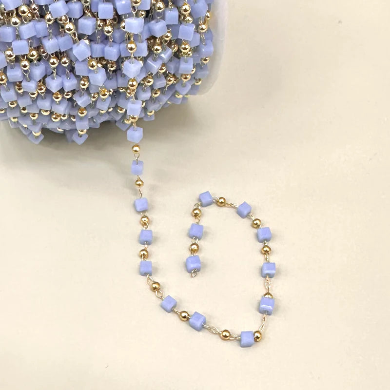 CADENA | MINI CUBOS DE CRISTAL DE 3MM | LAVANDA