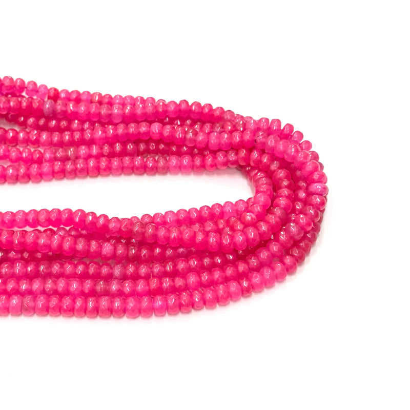 AGATA RONDELL FACETADA | 8MM | FUCSIA FLUOR