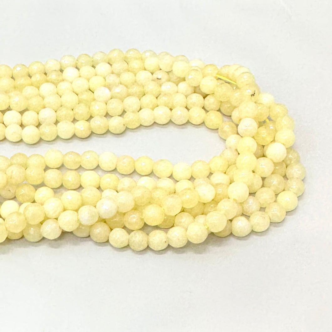 AGATA FACETADA | 6MM | AMARILLO PASTEL MATIZADO