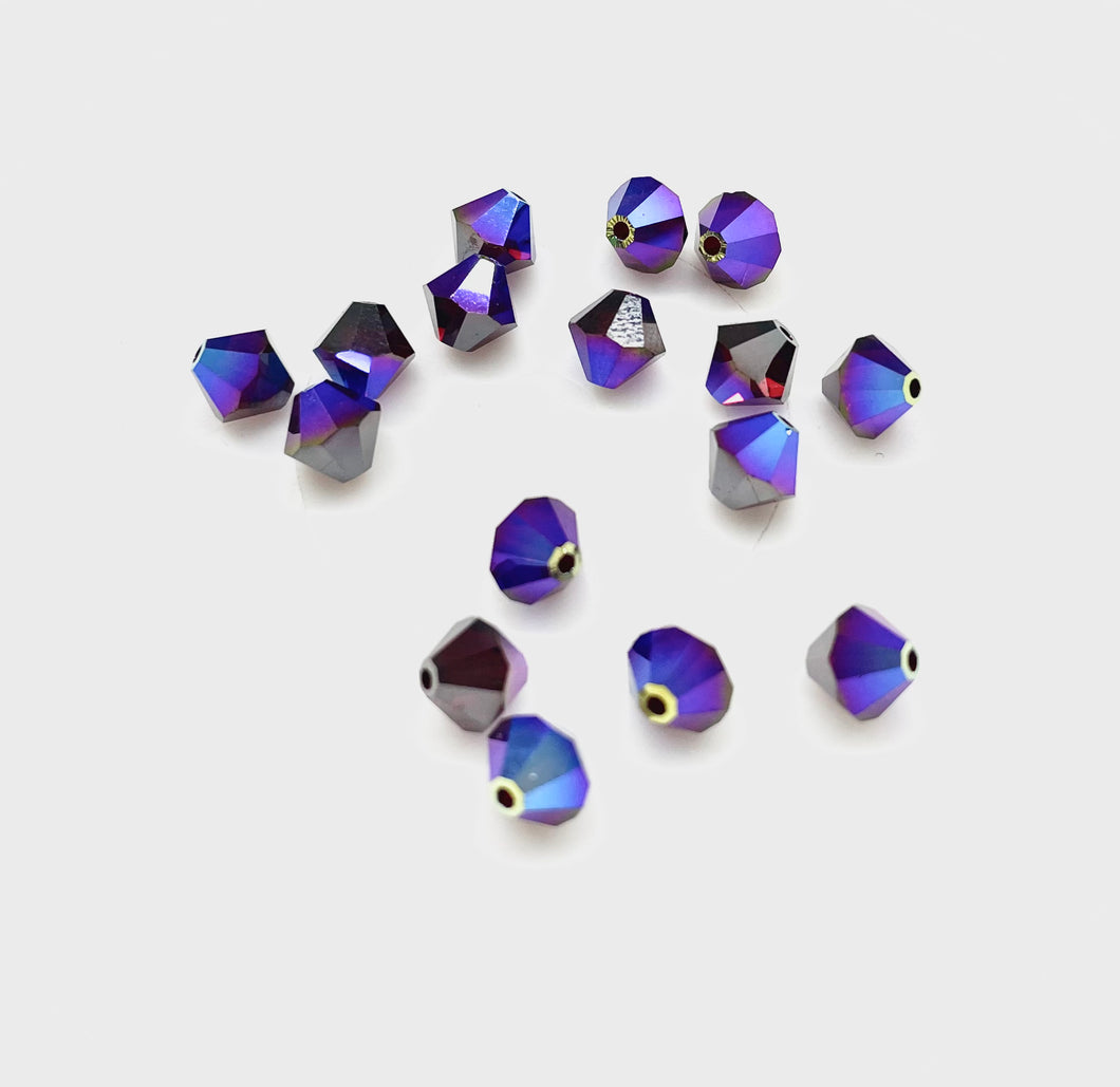 Bead Swarovski Crystals | 6mm | SMT-02 #208 | Fucsia-Azul Tornasol