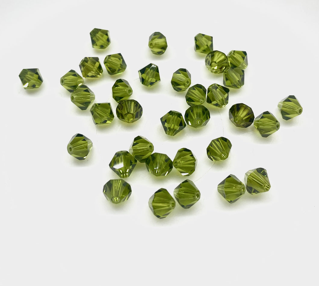 Bead Swarovski Crystals | 6mm | ST-02 #228 | Verde Oliva Oscuro