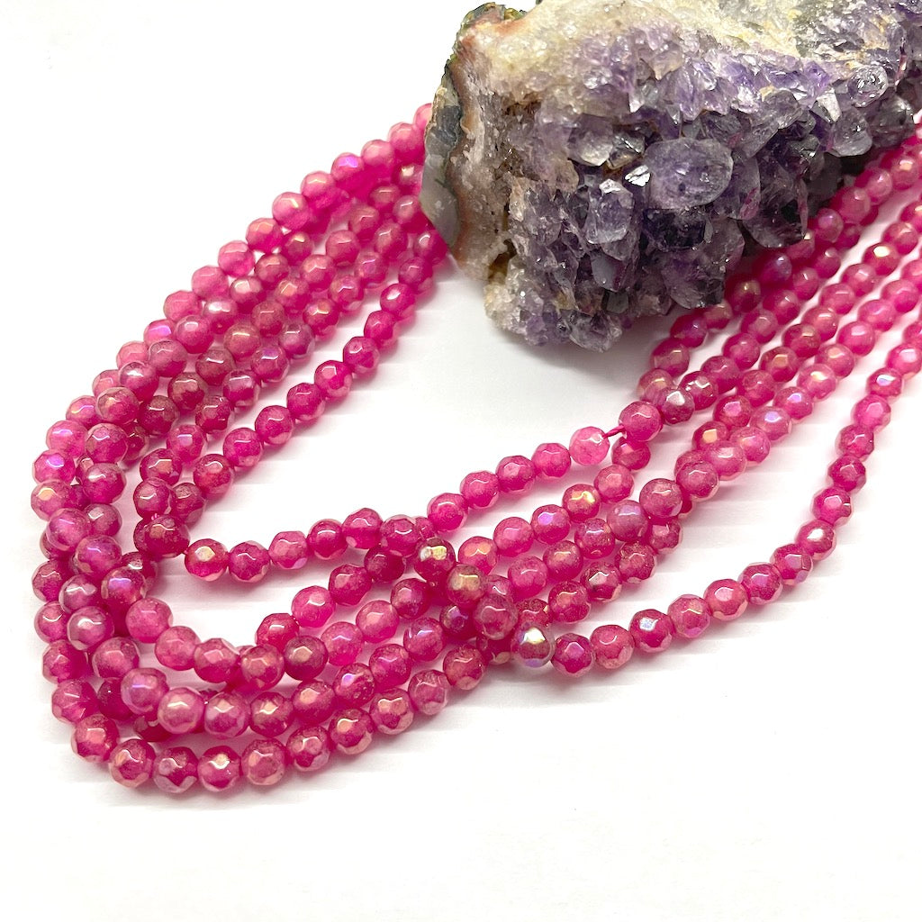 AGATA AB TORNASOL | FACETADA | 4MM | FUCSIA
