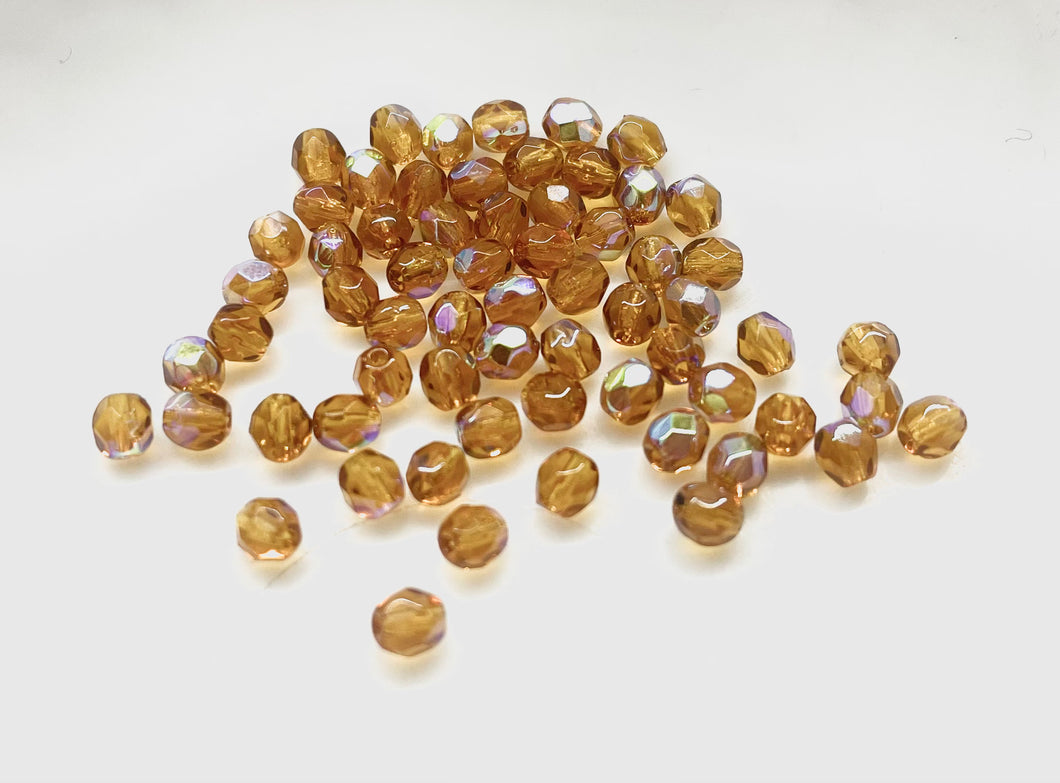 Cristal Checo | 4mm | C-02 #017 | Cafe Tornasol | 25 unidades