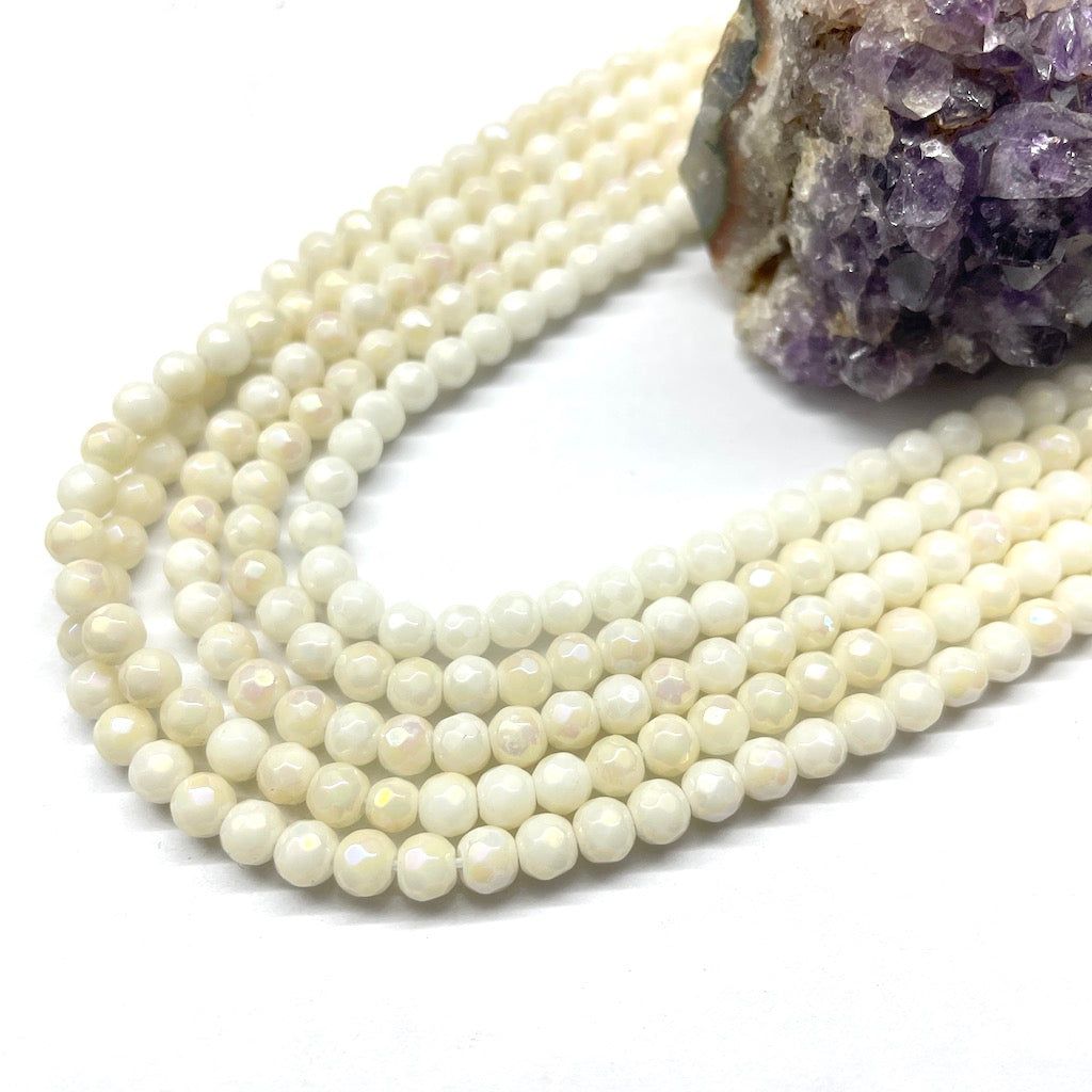 AGATA AB TORNASOL | FACETADA | 4MM | CREMA
