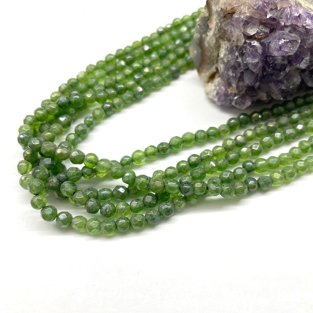 AGATA AB TORNASOL | FACETADA | 4MM | VERDE OLIVA