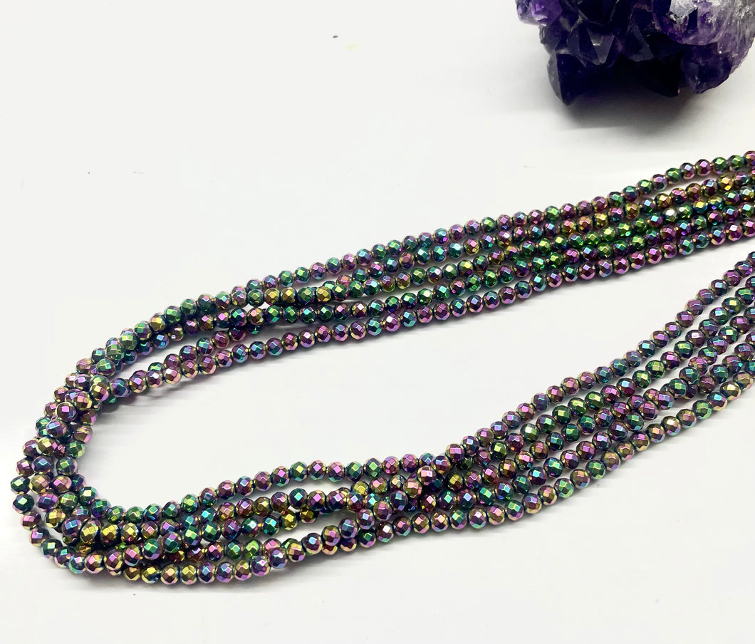 HEMATITA | FACETADA | 3MM | RAIMBOW