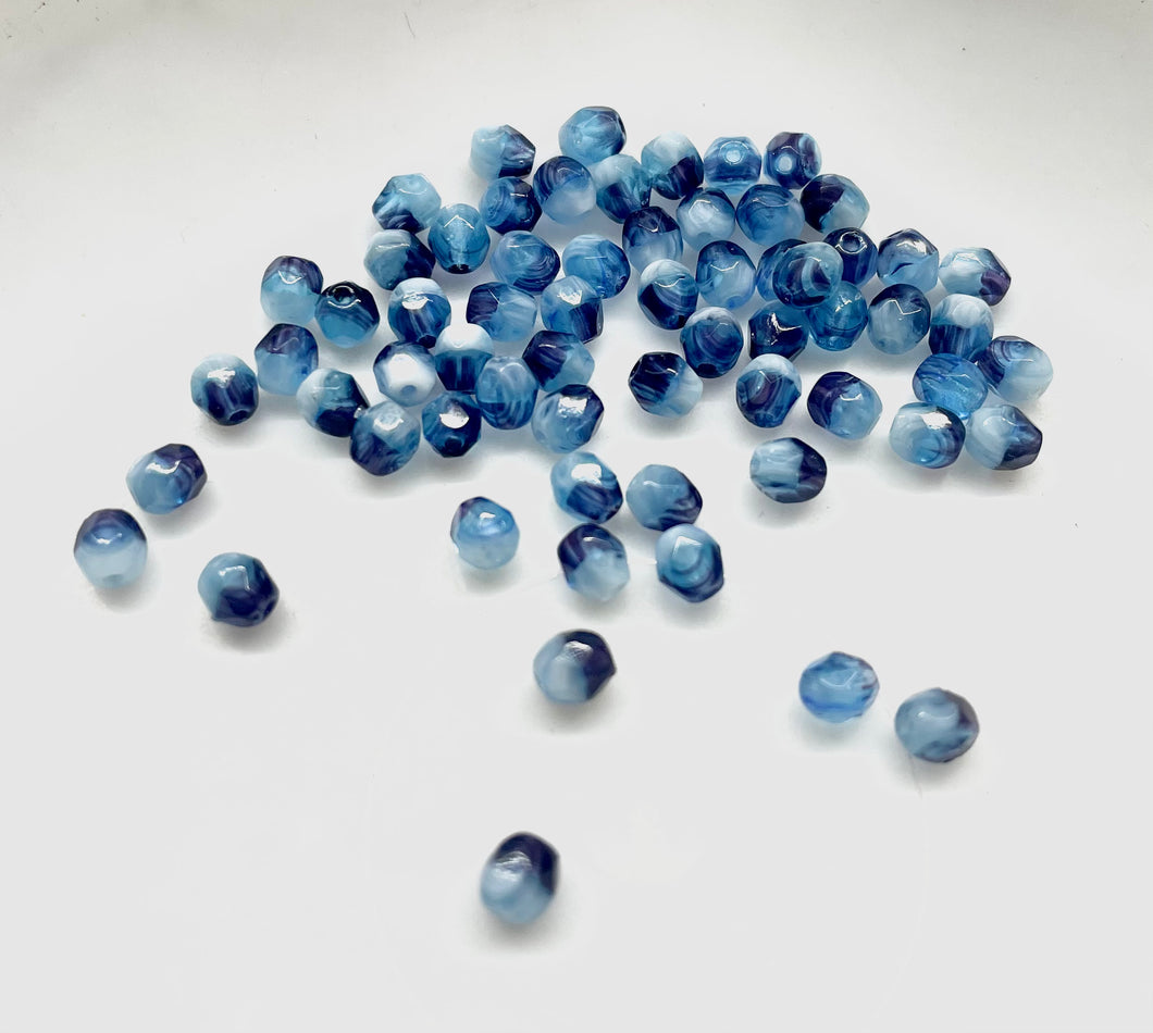 Cristal Checo | 4mm | C-03 #025 | Azul Degradé | 25 unidades