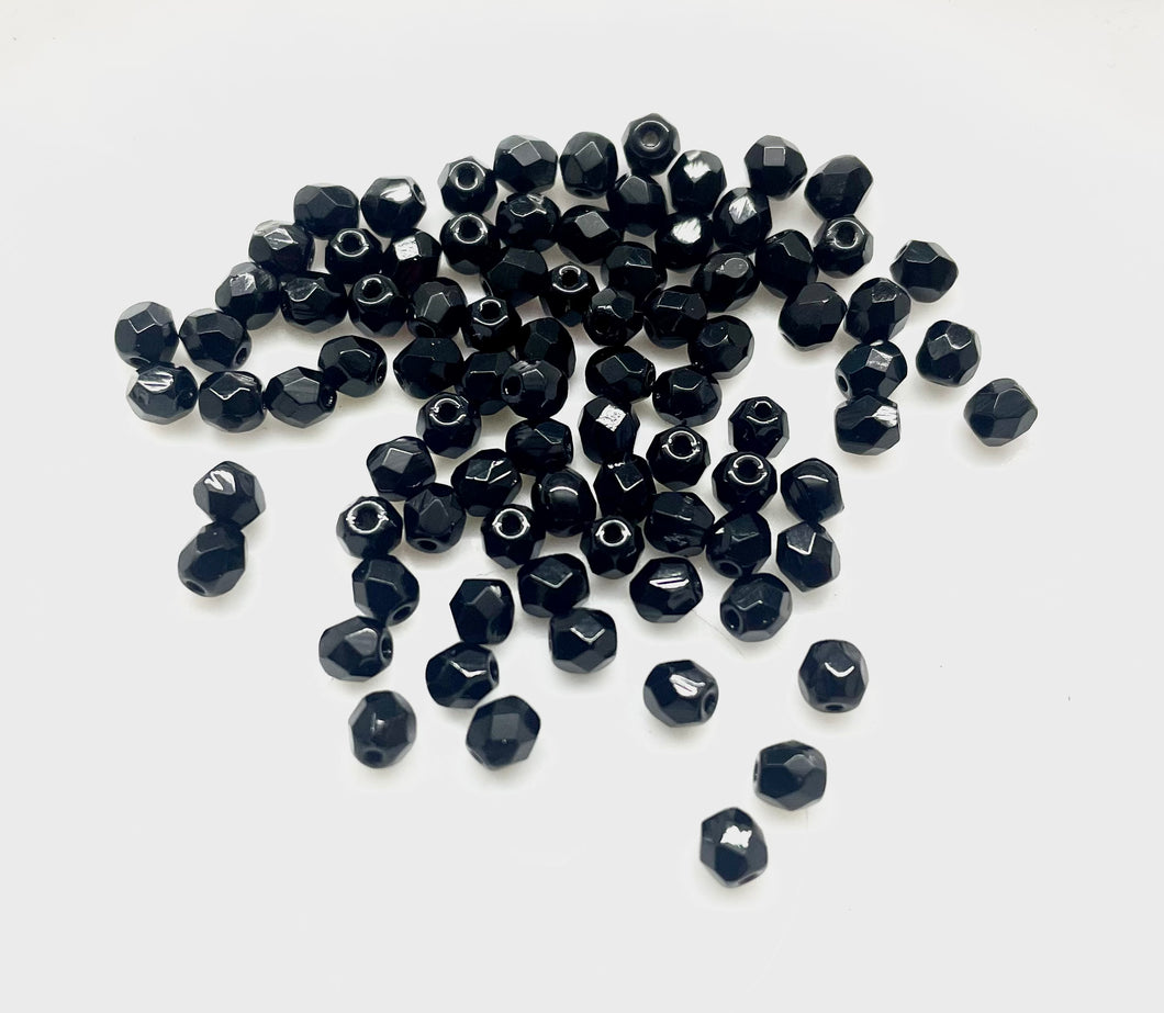 Cristal Checo | 4mm | C-04 #031 | Negro | 25 unidades