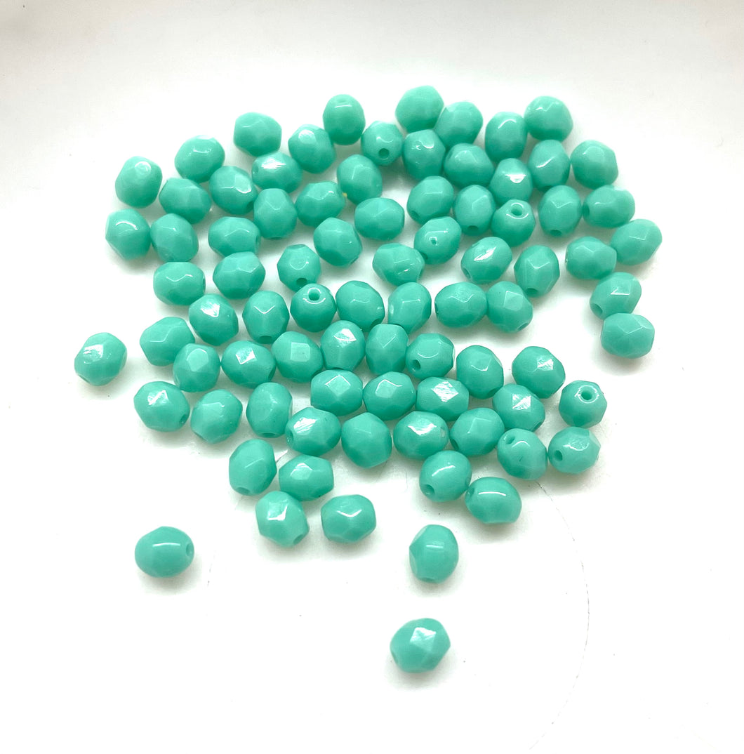 Cristal Checo | 4mm | C-04 #033 | Turquesa | 25 unidades