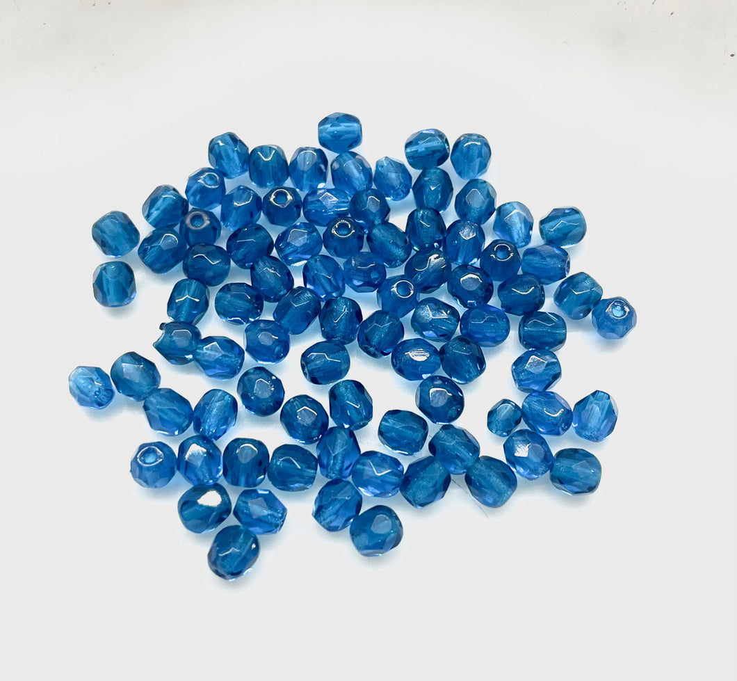 Cristal Checo | 4mm | C-04 #038 | Azul | 25 unidades