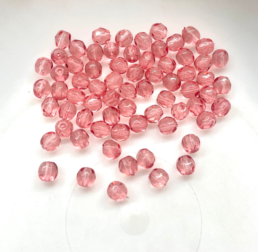 Cristal Checo | 4mm | C-05 #042 | Coral | 25 unidades