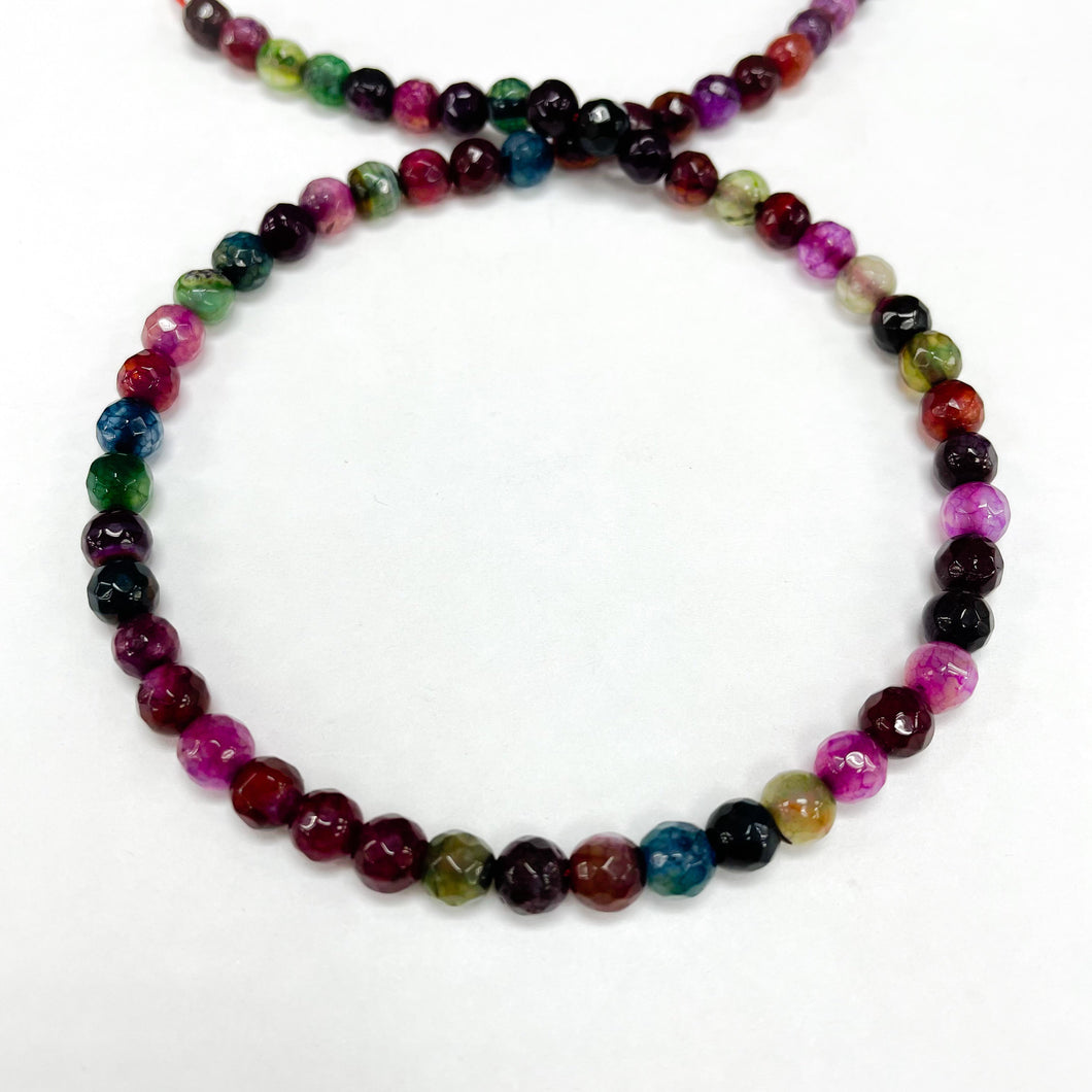 AGATA FACETADA | 6MM | MIX FUCSIA VERDE CALIPSO TONOS OSCURO