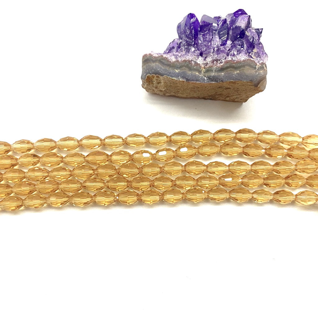 Cristal Arroz | 10x6mm | Beige Traslucido