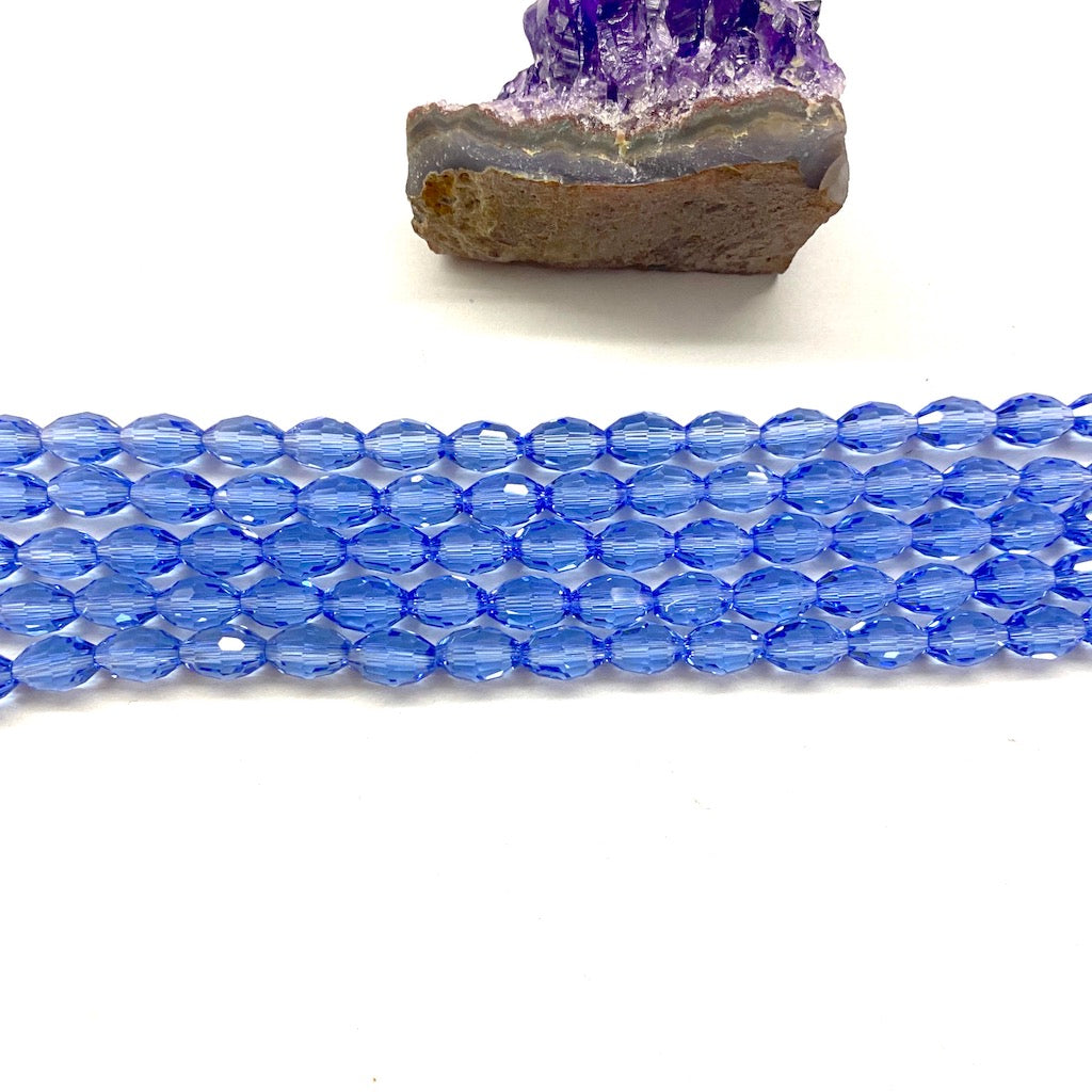 Cristal Arroz | 10x6mm | Lavanda Traslucido