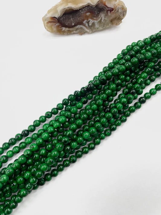 AGATA LISA | 4MM | VERDE OSCURO CON MANCHAS NEGRAS