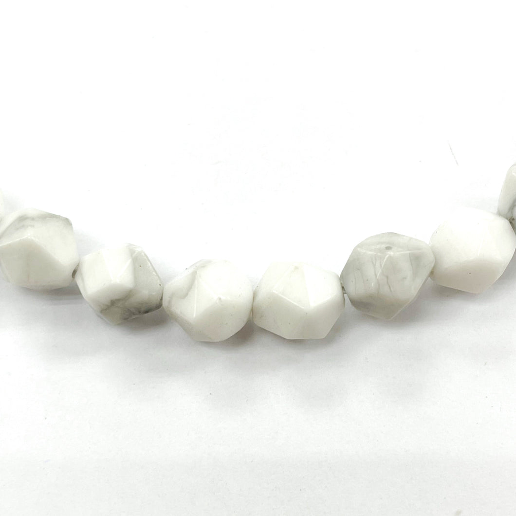 PIEDRA HEXAGONAL | 6MM | HOWLITA BLANCA