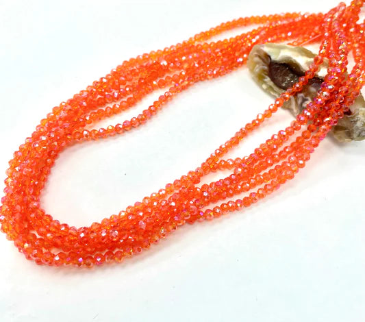 Cristal Chato | 3mm | Naranja traslucido tornasol