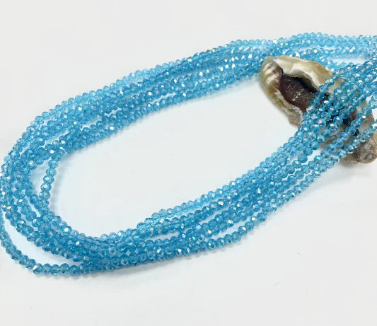 Cristal Chato | 3mm | Celeste traslucido tornasol