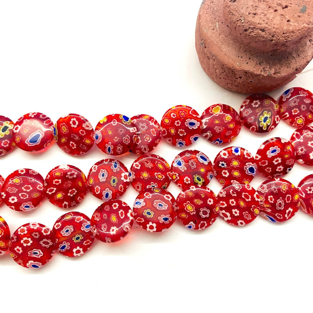 MURANO | COIN | 17.5MM | ROJO
