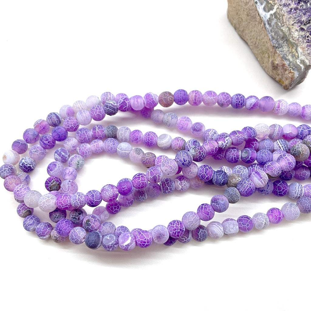 AGATA MATTE | 6MM | MORADO CRAQUELADO