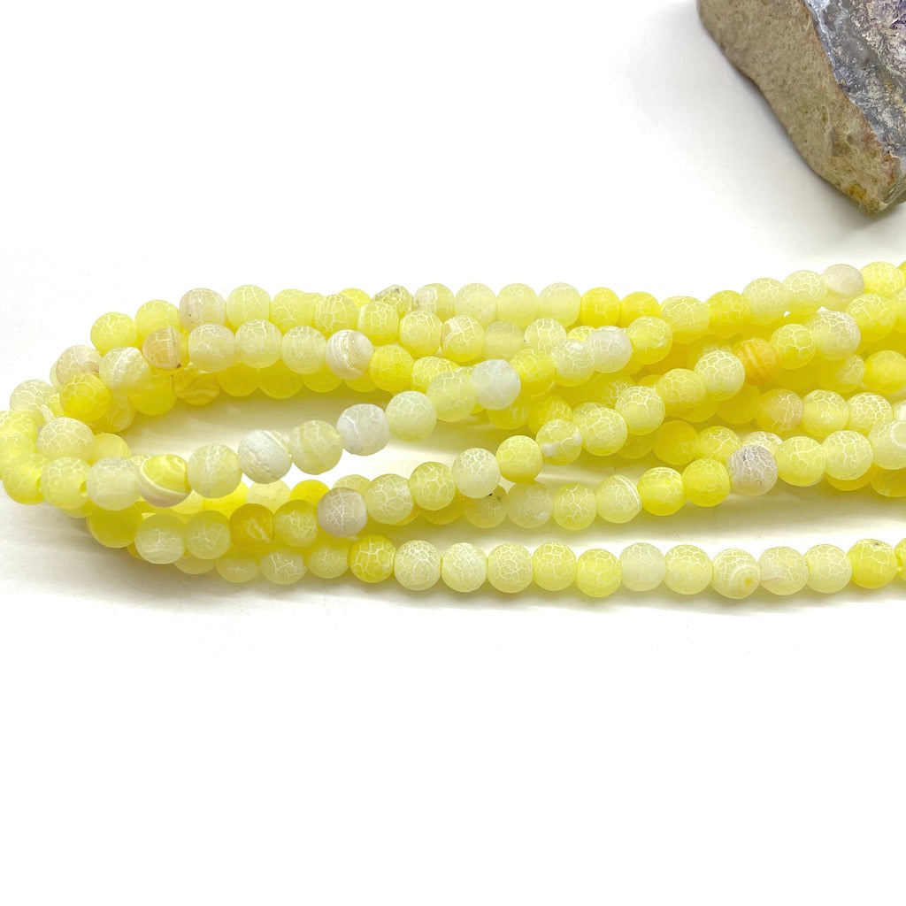 AGATA MATTE | 6MM | AMARILLO CRAQUELADA