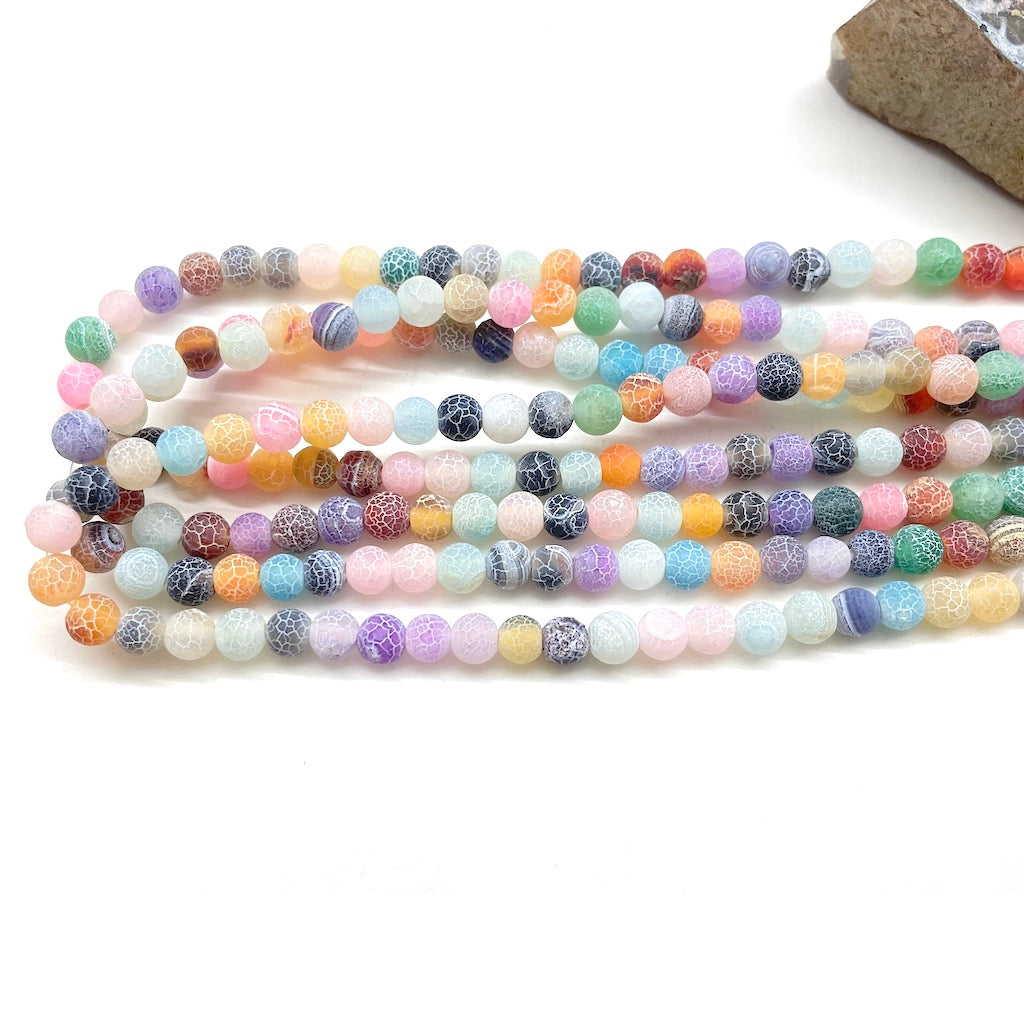 AGATA MATTE | 6MM | MULTICOLOR CRAQUELADA