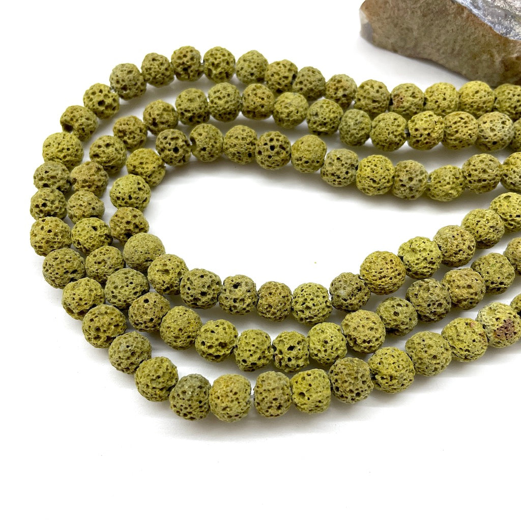 PIEDRA VOLCANICA | 8MM | VERDE OLIVA
