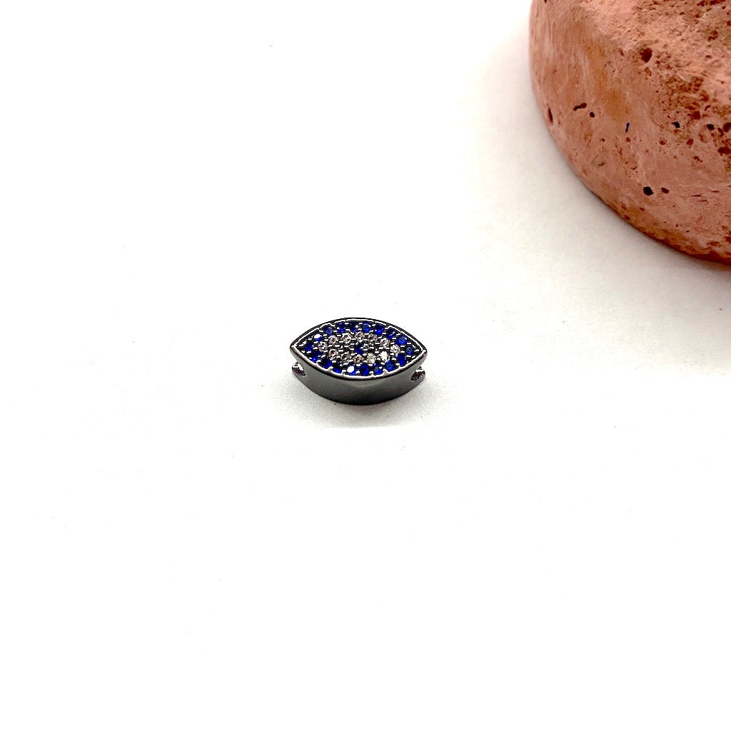 RODINADO | SEPARADOR OJO MICROCIRCON | 7X11MM | 1UND | NEGRO (R4-34)